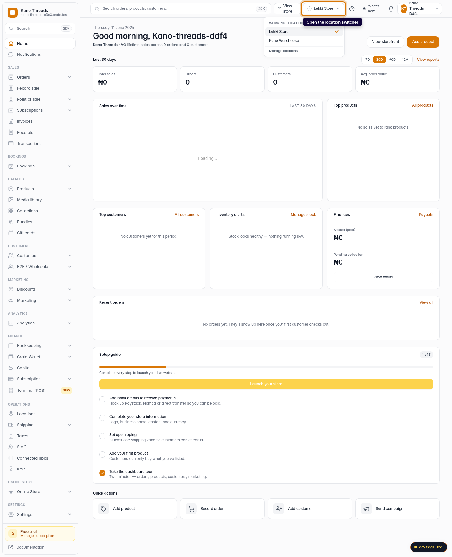 Work across multiple locations: step 3 (web)