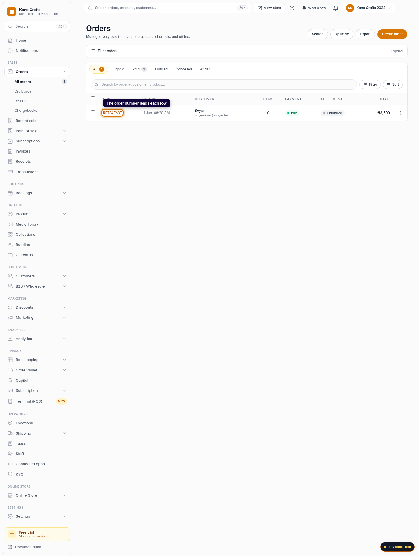 How order numbers work: step 1 (web)