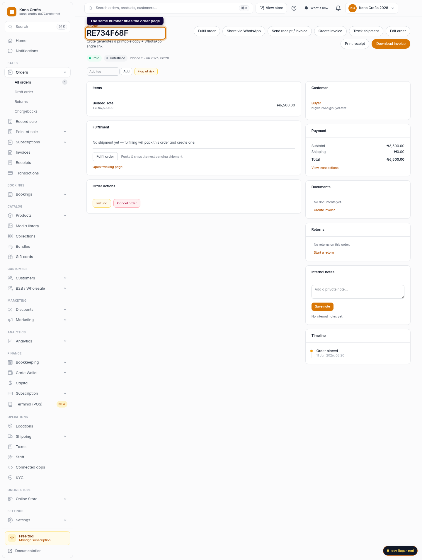 How order numbers work: step 2 (web)