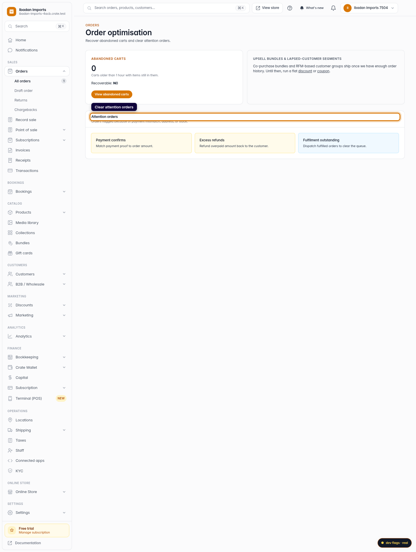 Order optimisation and edit history: step 3 (web)