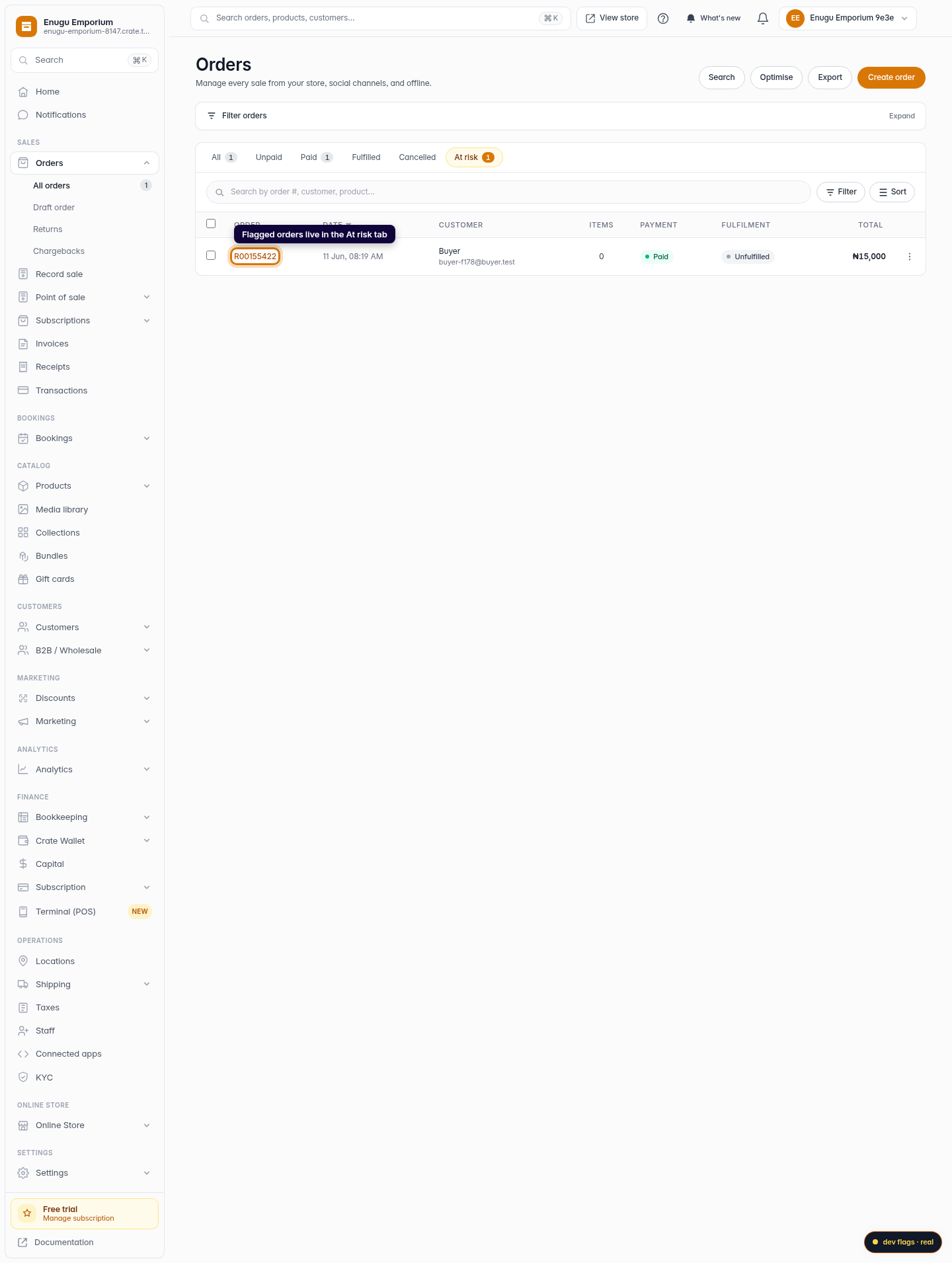 Attention orders — review, refund or fulfil: step 1 (web)