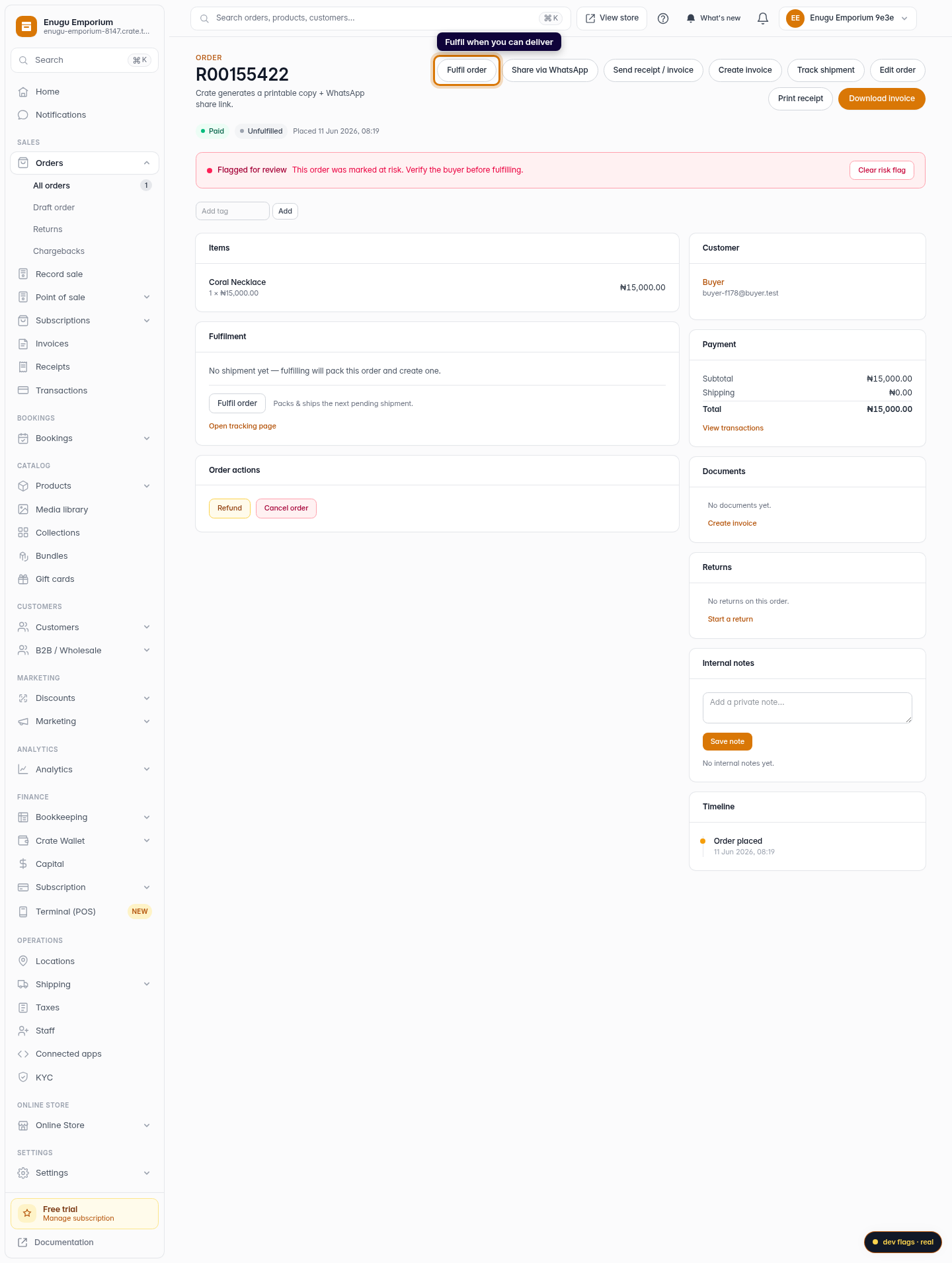 Attention orders — review, refund or fulfil: step 4 (web)