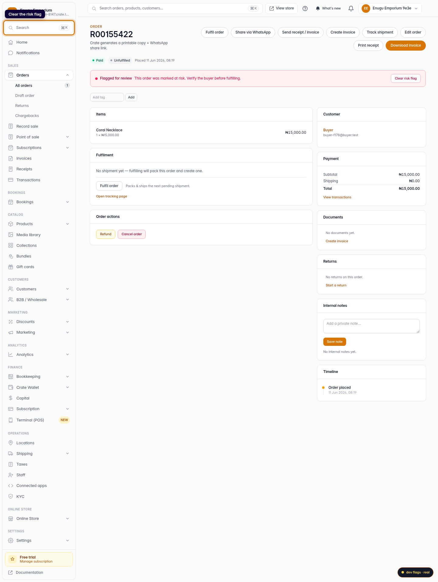 Attention orders — review, refund or fulfil: step 5 (web)
