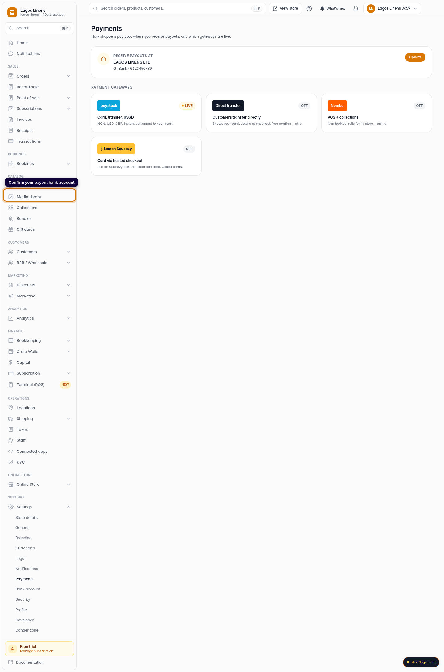 Payment methods: step 2 (web)