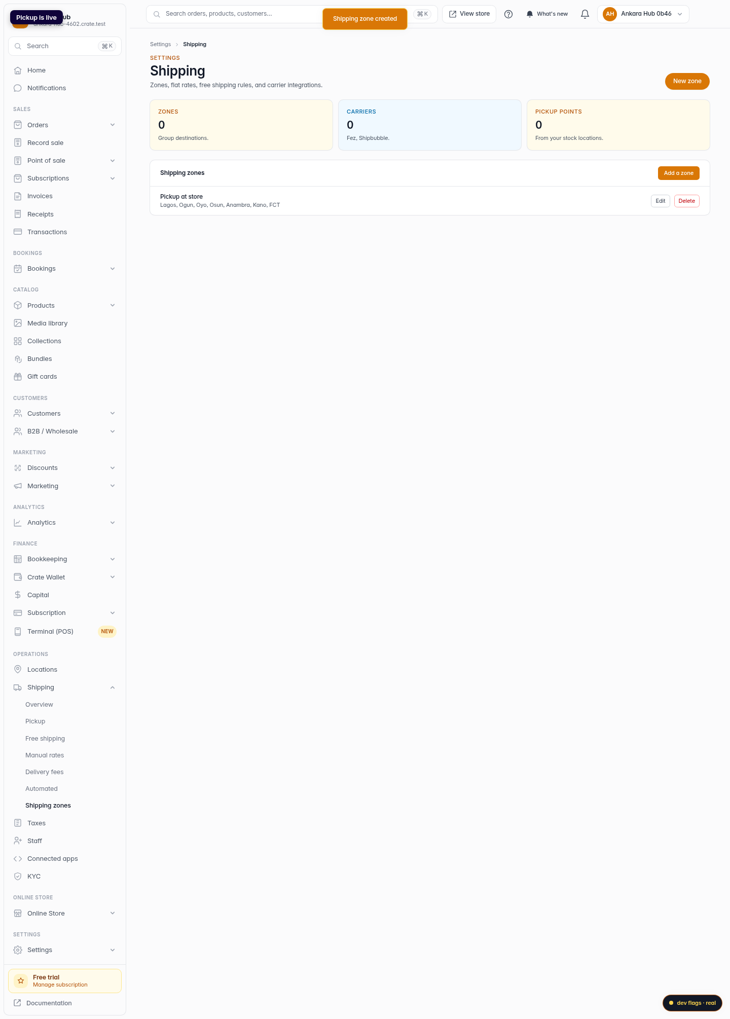 Set up a pickup option: step 6 (web)