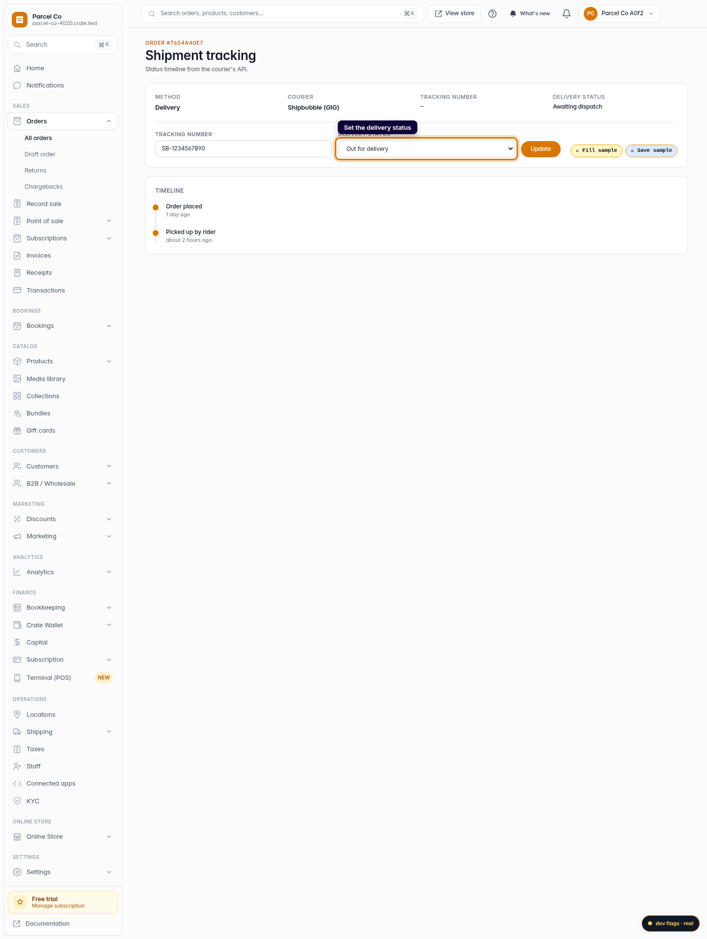 Track a shipment: step 4 (web)